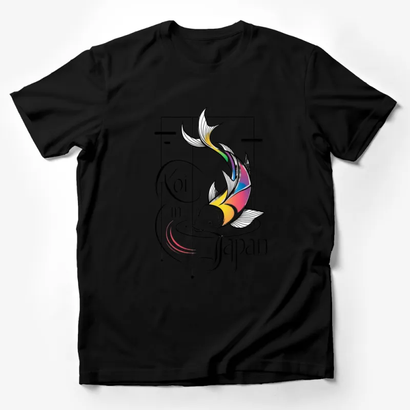 Colorful Koi Fish in Japan Art T-Shirt, Unique Japanese Inspired Graphic Tee, Unisex Fashion Male T-Shirt