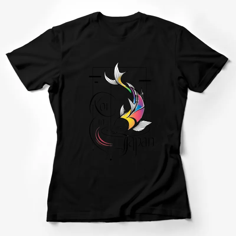 Colorful Koi Fish in Japan Art T-Shirt, Unique Japanese Inspired Graphic Tee, Unisex Fashion Female T-Shirt