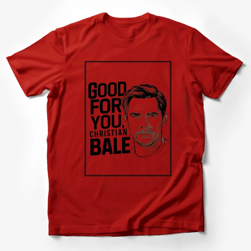 Christian Bale Graphic T-Shirt, Stylish Iconic Actor, Unique Portrait Tee, Perfect Gift for Film Fans Male T-Shirt