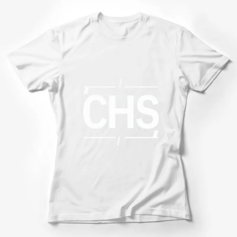 Minimalist CHS Letters Graphic T-Shirt, Modern Simple Monochrome Design, Unisex Black and White Tee Female T-Shirt