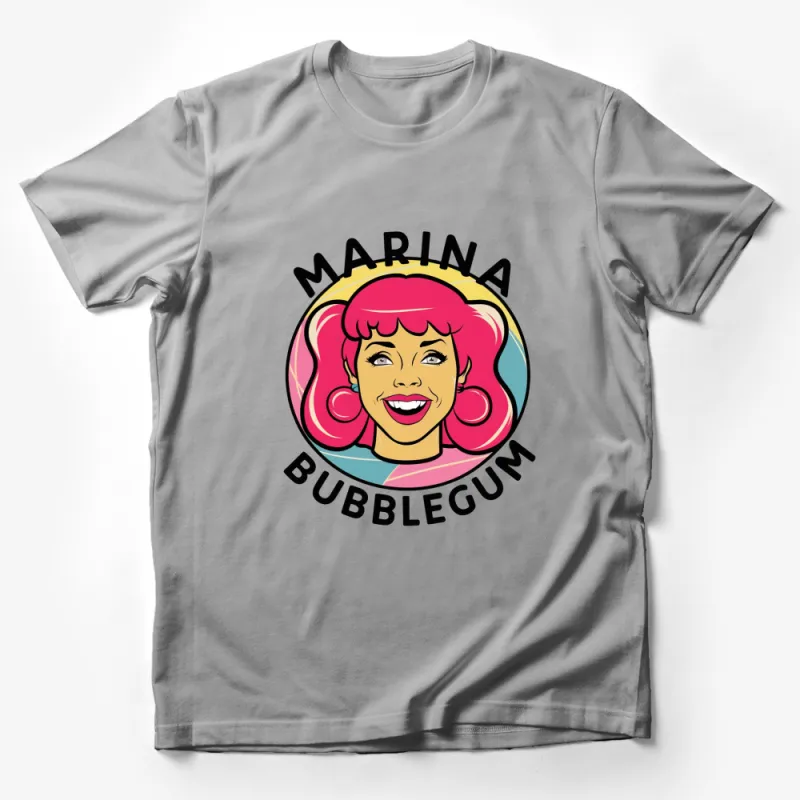 Marina Bubblegum Retro Pop Art Style Pink T-Shirt, Vintage Inspired Graphic Tee, Fashionable Casual Wear Male T-Shirt