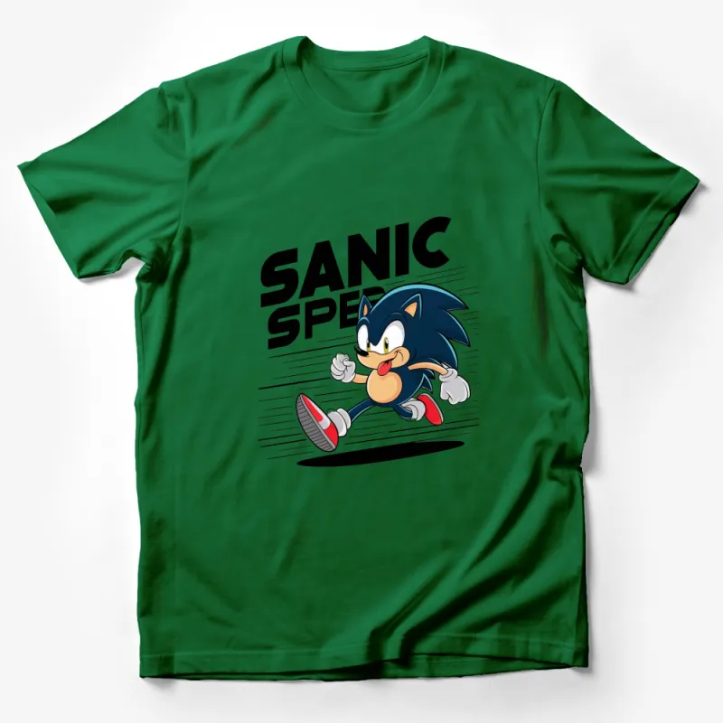 Sanic Hedgehog T-Shirt, Funny Meme Shirt, Speedy Sonic Parody Tee, Gamers Gift, Unisex Comic Shirt Male T-Shirt