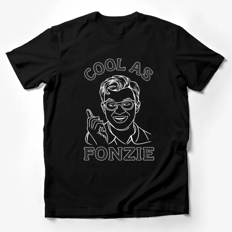 Cool As Fonzie Graphic T-Shirt, Vintage Style Tee, Retro Pop Culture Fashion, Unisex Casual Shirt Male T-Shirt