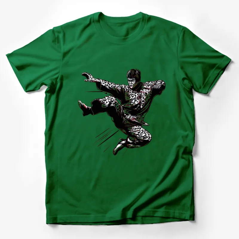 Vintage Martial Arts Hero T-Shirt, Classic Fighter Pose Tee, Retro Kung Fu Graphic Shirt Male T-Shirt