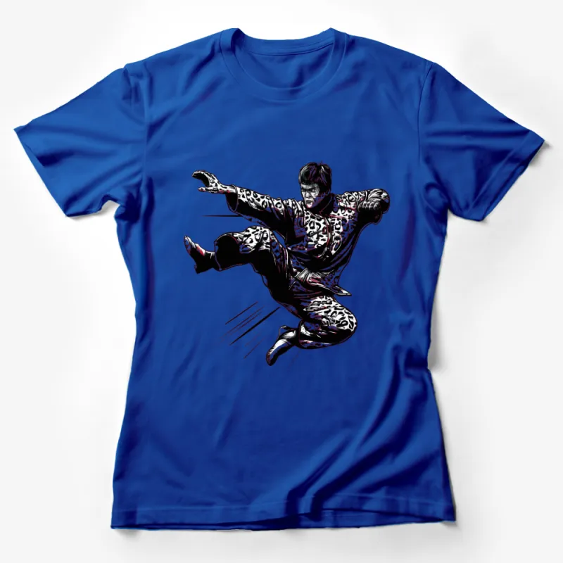 Vintage Martial Arts Hero T-Shirt, Classic Fighter Pose Tee, Retro Kung Fu Graphic Shirt Female T-Shirt