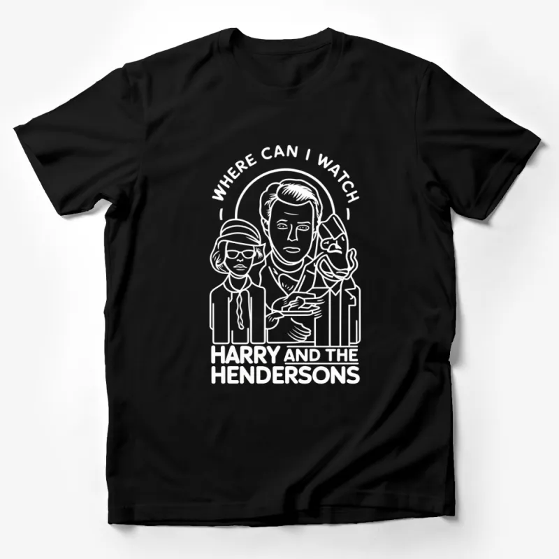 Harry and the Hendersons Fan Art T-Shirt, Unisex Vintage Movie Tee, Black and White Graphic Shirt Male T-Shirt