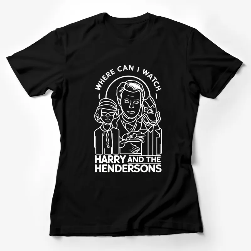 Harry and the Hendersons Fan Art T-Shirt, Unisex Vintage Movie Tee, Black and White Graphic Shirt Female T-Shirt