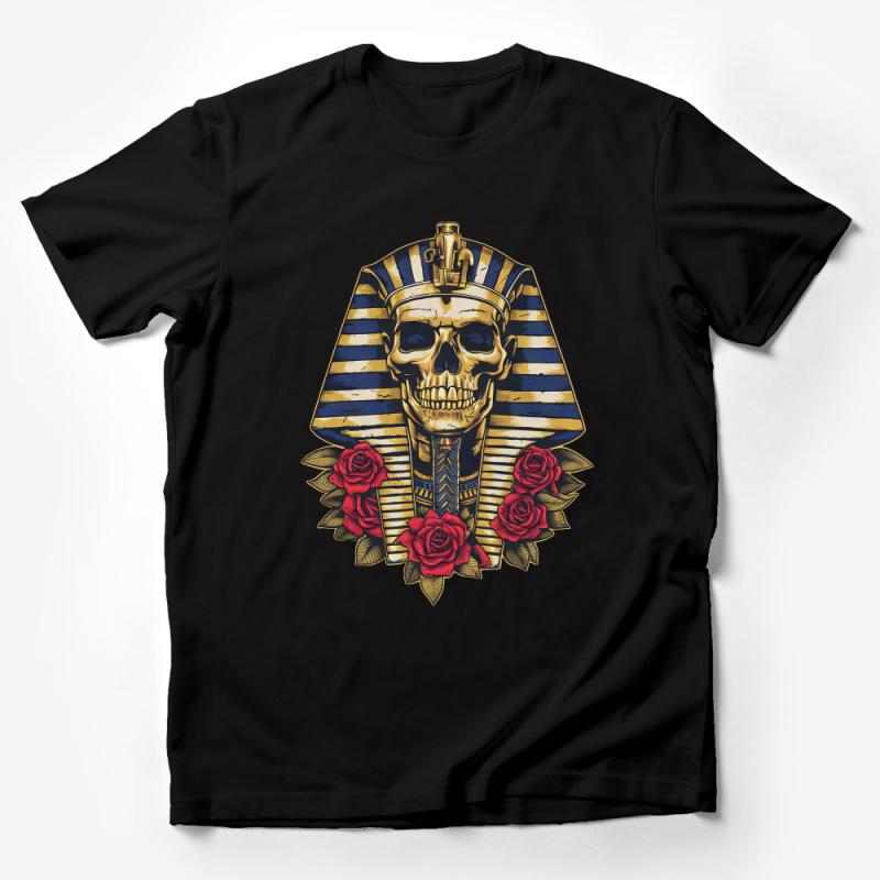 Egyptian Skull T-Shirt, Pharaoh Design, Ancient Egypt Inspired, Graphic Tee, Unisex Cotton Shirt, Artistic Apparel, Unique Casual Wear Male T-Shirt