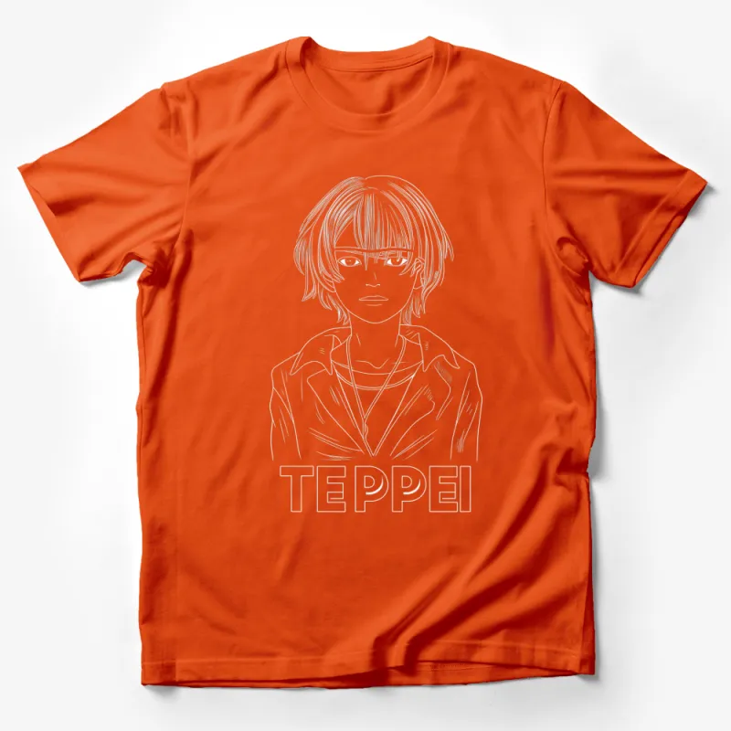 Cool Teppel Line Art Design T-Shirt, Trendy Minimalist Fashion Top, Unisex Male T-Shirt