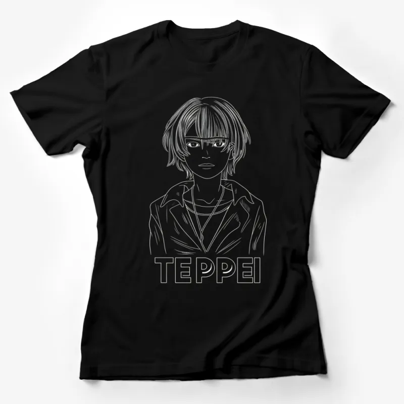 Cool Teppel Line Art Design T-Shirt, Trendy Minimalist Fashion Top, Unisex Female T-Shirt