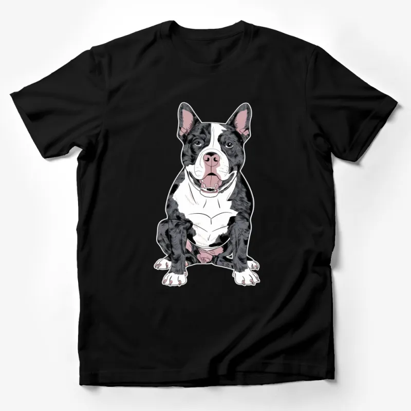 Cartoon Bulldog T-Shirt, Cute Dog Graphic Tee, Funny Animal Lover Gift, Pet Owner Shirt Male T-Shirt