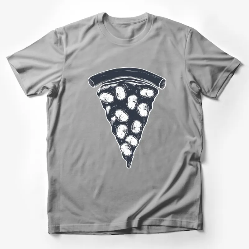 Delicious Pepperoni Pizza Slice Graphic T-Shirt, Food Lover Casual Wear, Stylish Comfortable Top Male T-Shirt