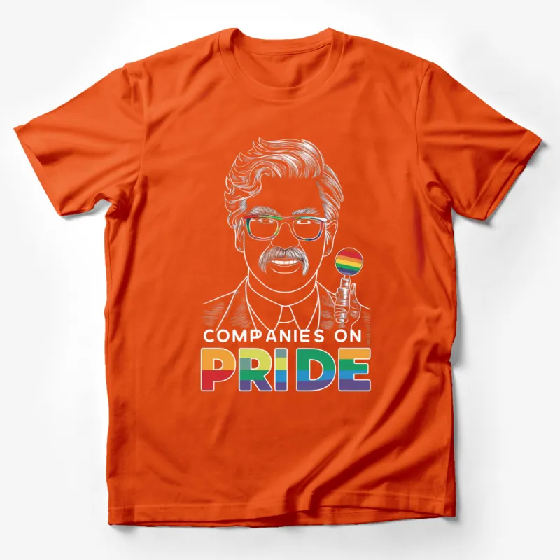 Pride T-Shirt, Colorful Rainbow Glasses, Companies on Pride Design, Unisex Tee Male T-Shirt