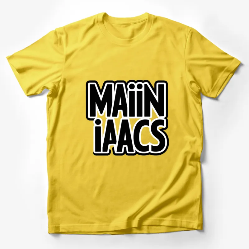 Main iAACS Bold Text Graphic T-Shirt, Unisex Custom Design Tee, Trendy Black and White Shirt Male T-Shirt