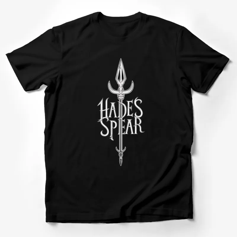 Hades Spear Graphic T-Shirt, Mythical Weapon Design, Black and White Tee, Unique Fantasy Art Shirt, Gift for Gamers and Mythology Fans Male T-Shirt