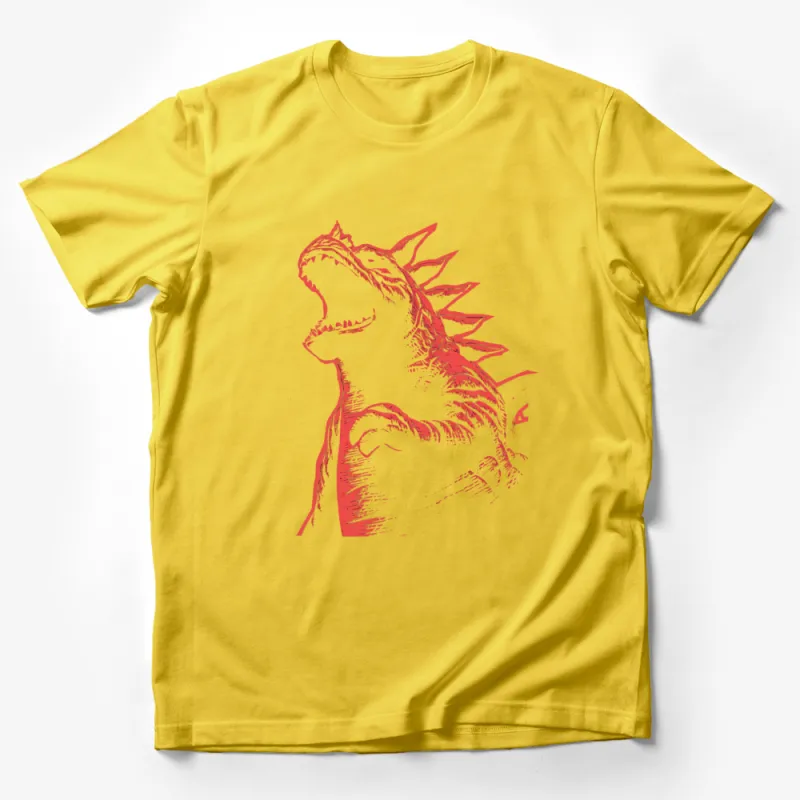 Red Dinosaur Graphic T-Shirt, Trendy Unisex Dino Tee, Cool Jurassic Inspired Top for All Ages Male T-Shirt