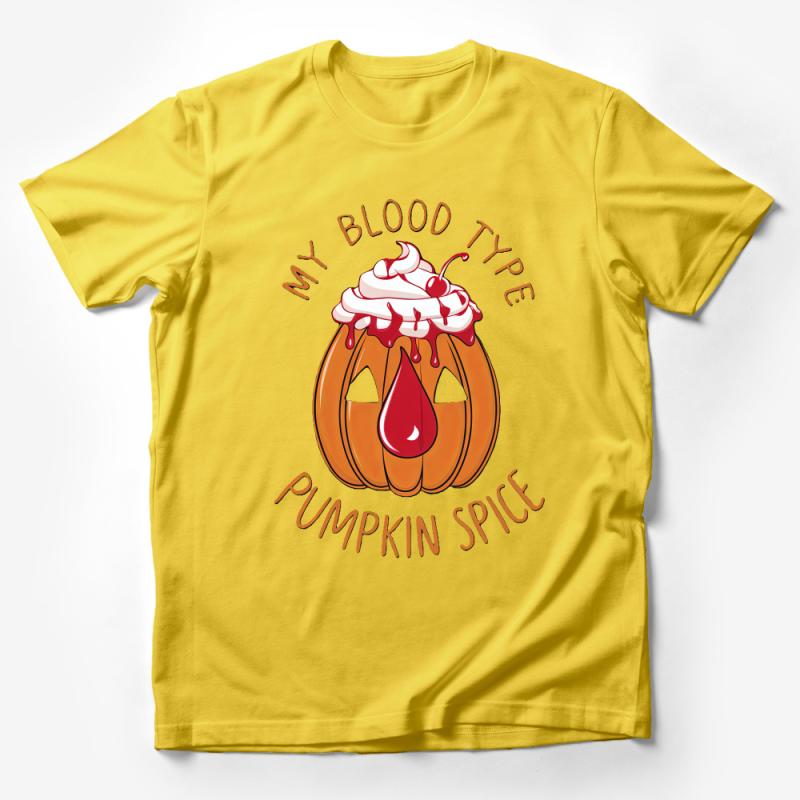 Pumpkin Spice Blood Type Shirt, Fall Season T-Shirt, Autumn Pumpkin Tee, Halloween T-Shirt with Graphic Male T-Shirt