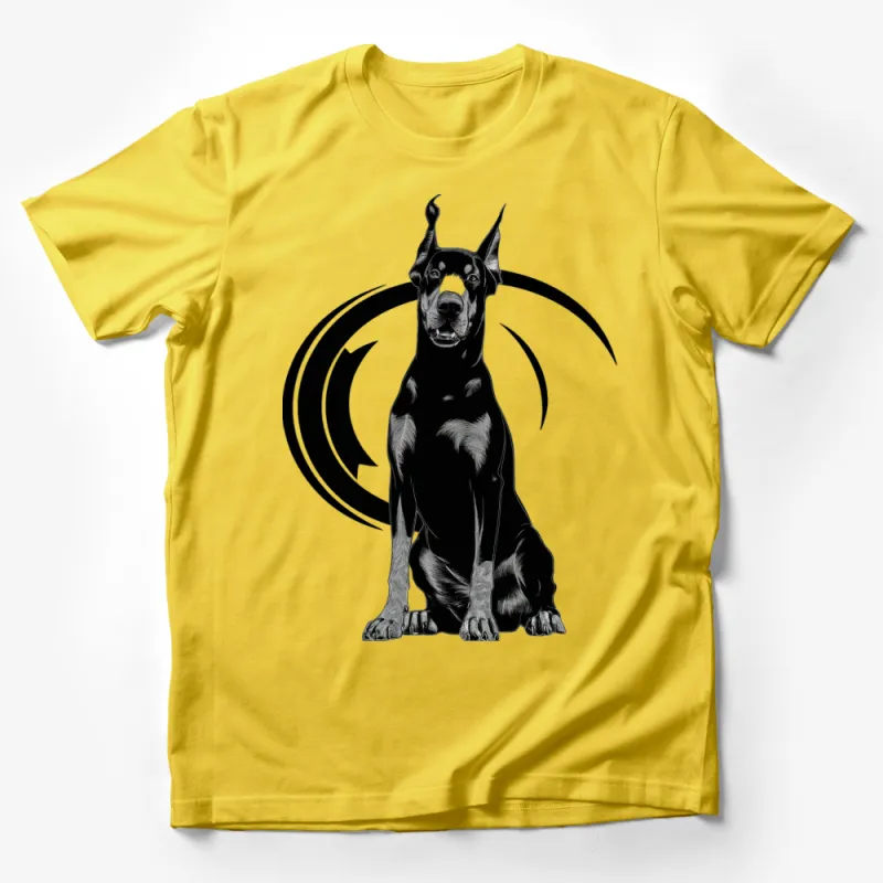 Black and White Doberman Pinscher T-Shirt, Graphic Dog Lover Tee, Unique Dog Breed Shirt, Unisex Animal Print Top Male T-Shirt