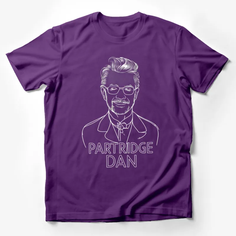 Partridge Dan White Graphic T-Shirt, Stylish Modern Portrait, Men's Fashion Tee, Casual Streetwear Male T-Shirt