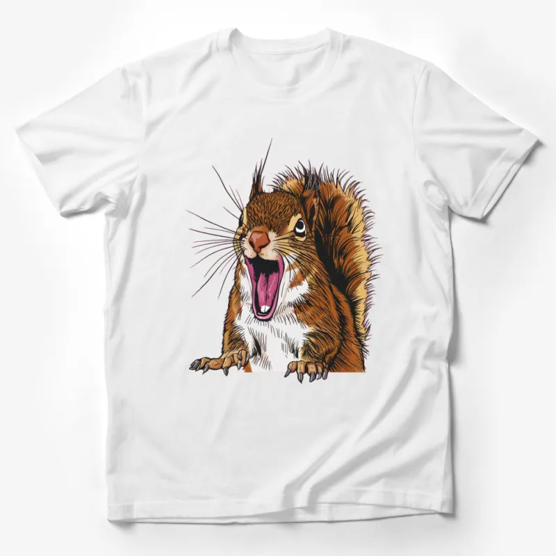 Angry Squirrel Graphic T-Shirt, Funny Wildlife Nature Tee, Unisex Animal Lover Shirt Male T-Shirt