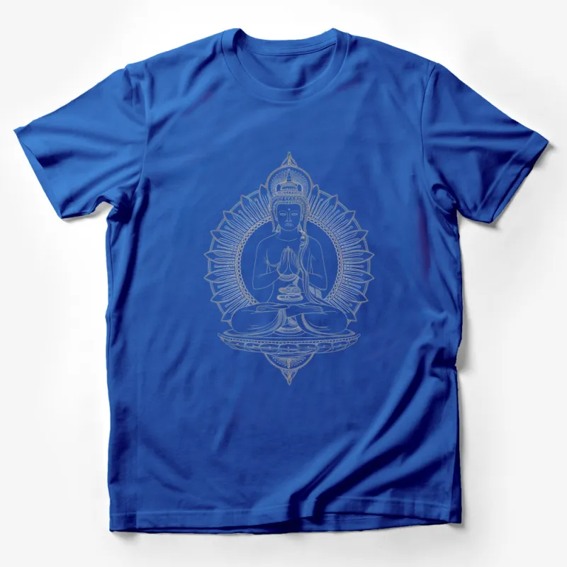 Spiritual Buddha Mandala T-Shirt, Zen Meditation Yoga Tee, Unisex Cotton Shirt, Mindful Gift Idea Male T-Shirt