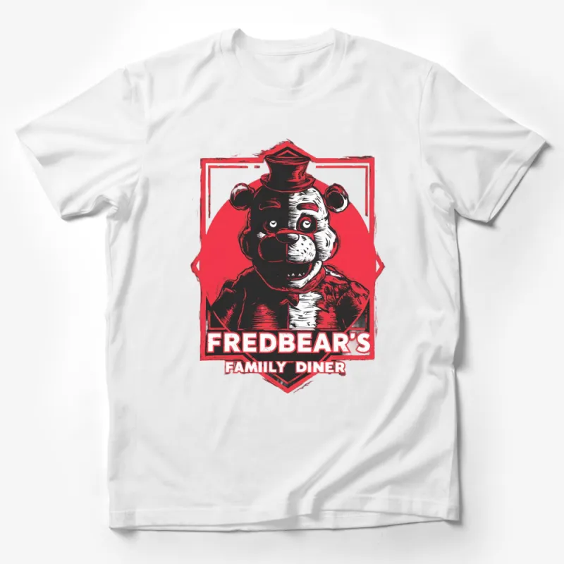 Fredbear's Family Diner Vintage Logo T-Shirt, Retro Gaming Bear Design Tee Male T-Shirt