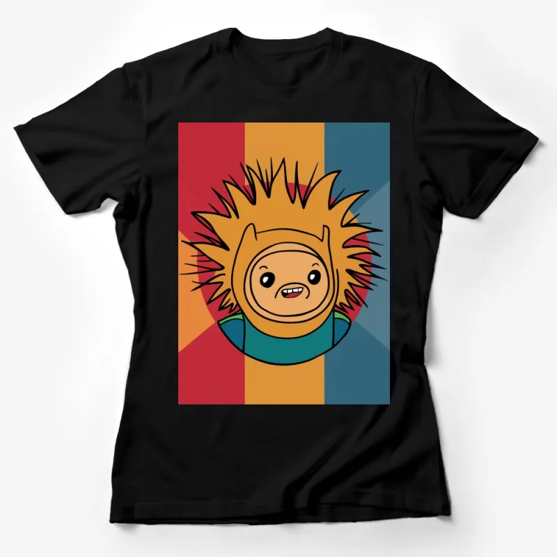 Colorful Retro Cartoon Lion T-Shirt, Funky Animal Graphic Tee, Unique Comic Style Lion Design, Casual Wear Female T-Shirt