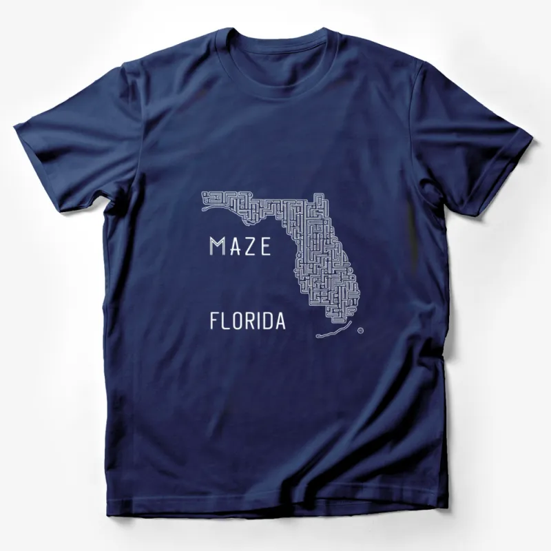 Unique Florida Maze Design T-Shirt, Stylish Graphic Tee for Travelers Male T-Shirt