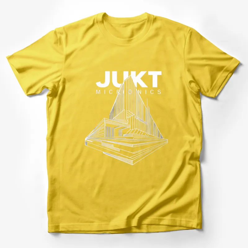 JUKT Micronics Geometric Graphic Tee, Black and White Abstract T-Shirt, Modern Art Style Shirt, Unique Apparel Male T-Shirt