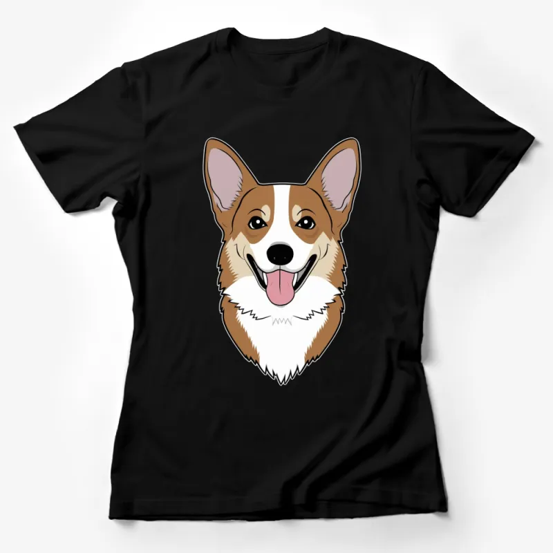 Corgi Face T-Shirt, Cute Dog Lover Gift, Unisex Graphic Tee, Pet Portrait Female T-Shirt