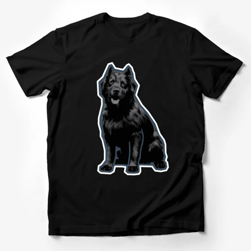 Black German Shepherd Dog Graphic T-Shirt | Animal Lover Tee | Pet Owner Gift | Unisex Male T-Shirt