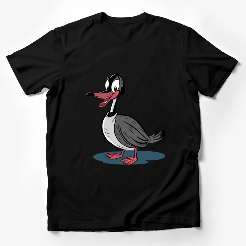 Funny Cartoon Duck T-Shirt, Cute Animated Bird Tee, Quirky Animal Graphic Shirt, Unisex Gift Idea Male T-Shirt