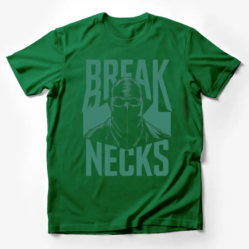 Break Necks Bold Statement Tee, Green Ninja Turtle-Inspired Shirt, Urban Street Style Top Male T-Shirt