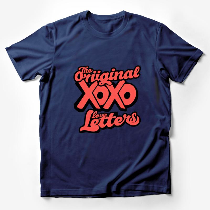 Original XOXO Love Letters Graphic Tee, Unisex T-Shirt, Casual Love and Hugs Shirt, Valentine's Day Gift, Trendy Typographic Design Male T-Shirt