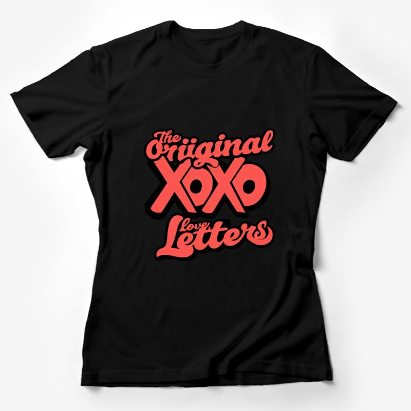 Original XOXO Love Letters Graphic Tee, Unisex T-Shirt, Casual Love and Hugs Shirt, Valentine's Day Gift, Trendy Typographic Design Female T-Shirt