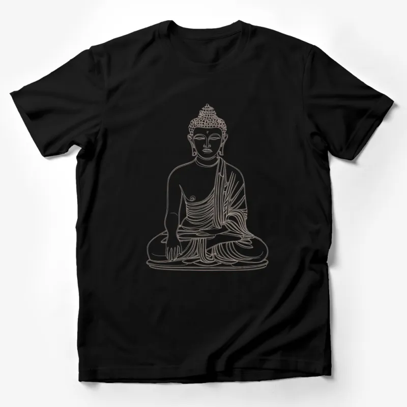 Buddha Graphic T-Shirt, Spiritual Zen Meditation Unisex Cotton Tee, Peaceful Art Design Top, Gift Idea Male T-Shirt