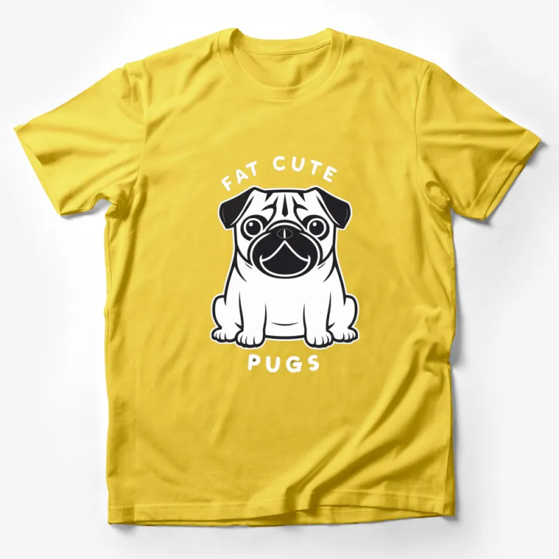 Cute Pug T-Shirt, Fat Cute Pugs Shirt, Funny Dog Lover Tee, Black Graphic Tee Male T-Shirt