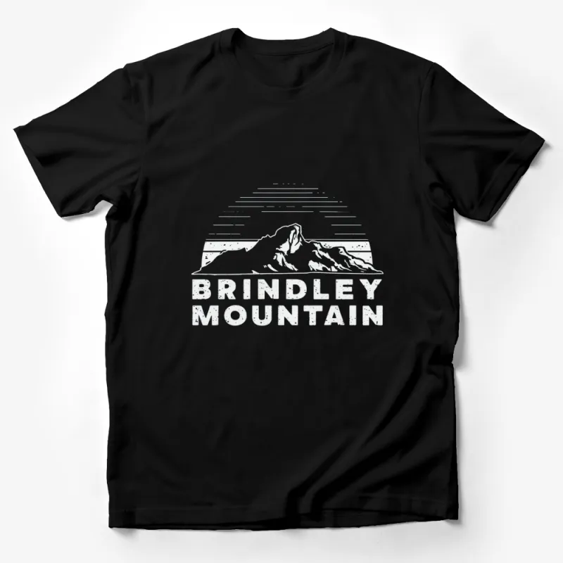 Brindley Mountain Graphic T-Shirt, Black and White Mountain Landscape, Outdoor Adventure Tee, Unisex Gift Male T-Shirt