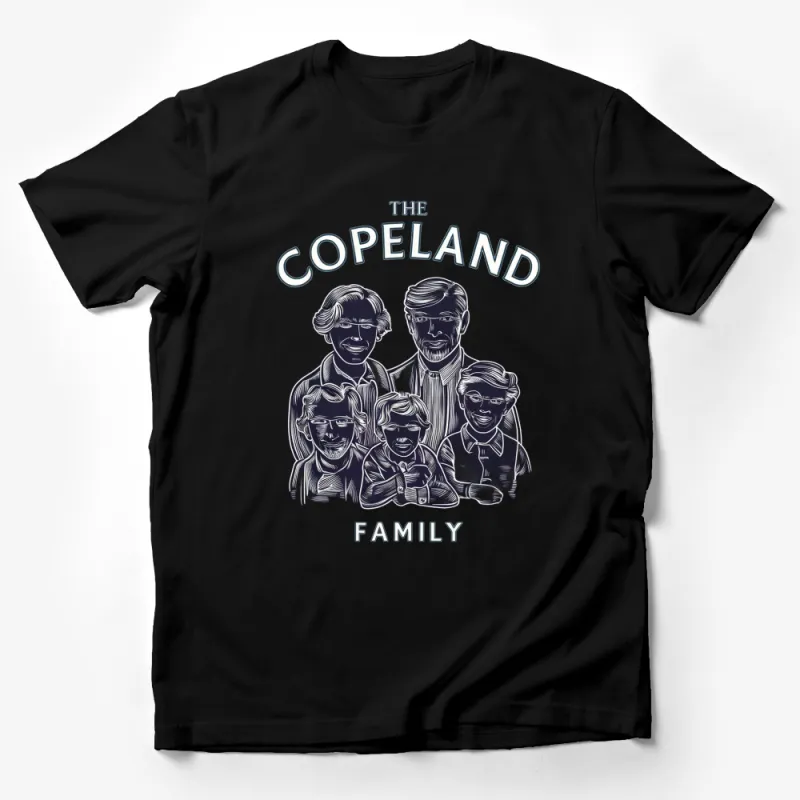 Custom Family Portrait T-Shirt, Personalized Graphic Tee, Unique Family Gift, Customizable T-Shirt Design, Adult and Kids Sizes Male T-Shirt