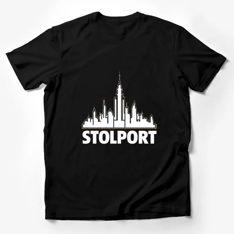 Stolport Skyline T-Shirt, Cityscape Graphic Tee, Urban Stylish Unisex Top Male T-Shirt