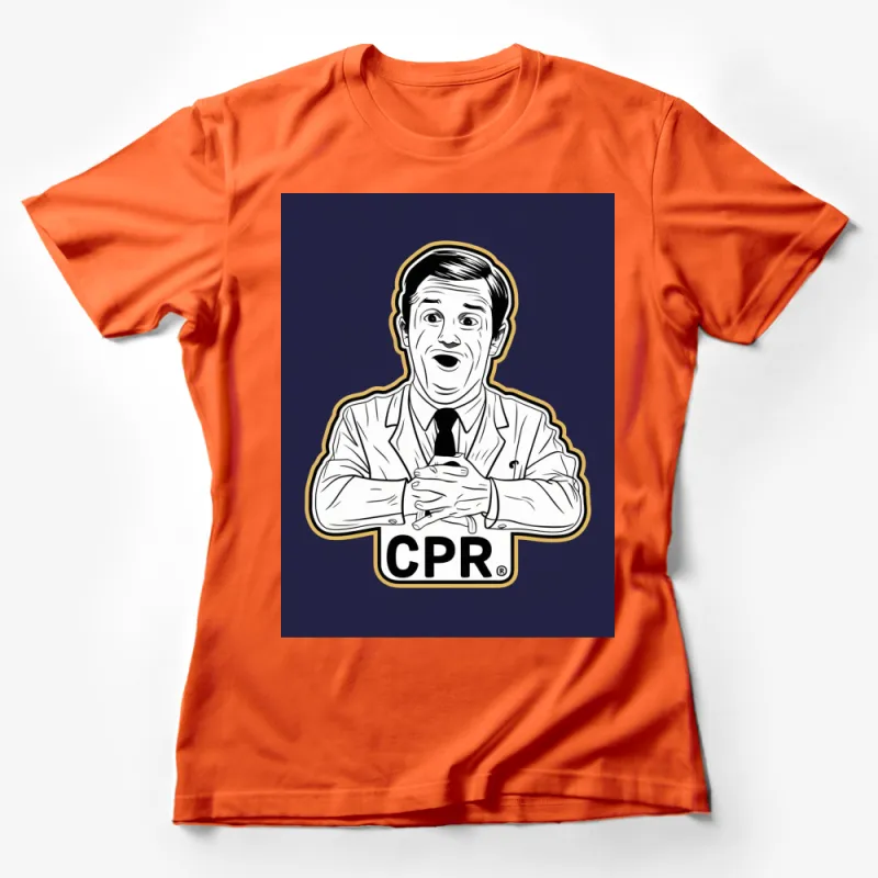 CPR Training Fun Design T-shirt, White Coat CPR Instructor Illustration, Men's Graphic Tee Female T-Shirt