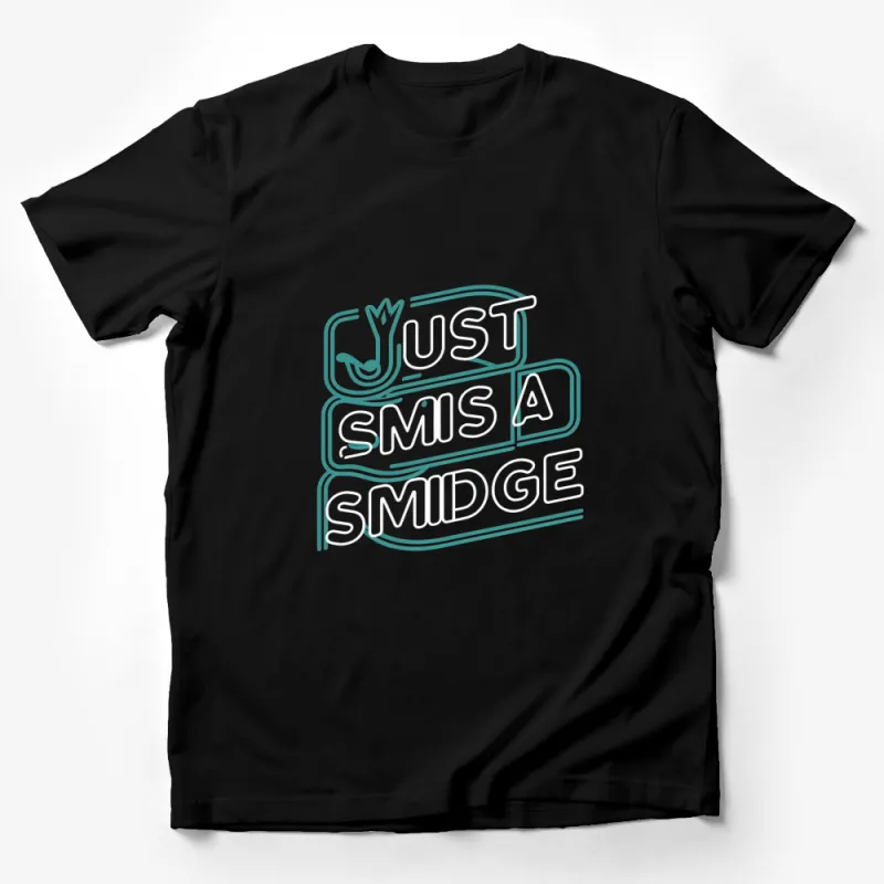 Just a Smidge Book Stack Graphic T-Shirt, Minimalist Design Shirt, Gift for Readers Male T-Shirt