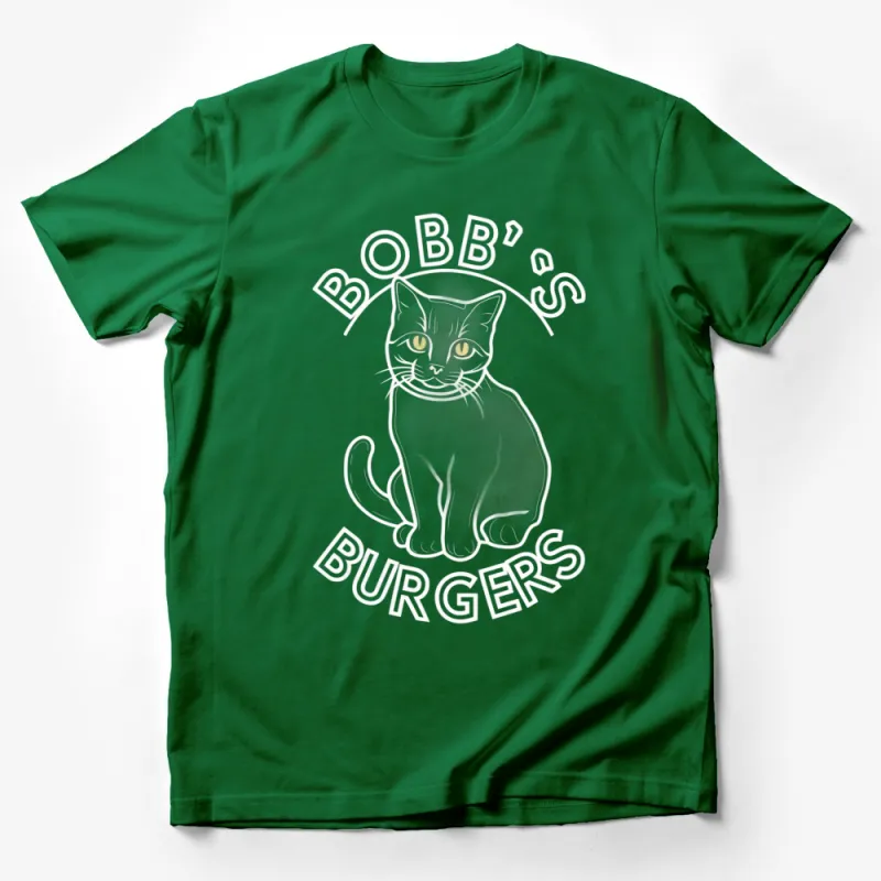 Bob's Burgers Inspired Cat T-Shirt, Unisex Cartoon Cat Graphic Tee, Casual Fan Art Apparel Male T-Shirt