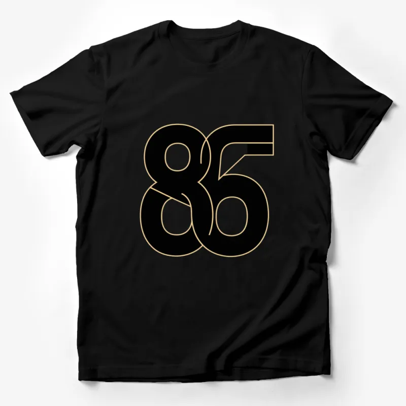 Stylish Black and Gold Number 86 Graphic Tee, Unisex T-Shirt Design, Casual Wear Male T-Shirt