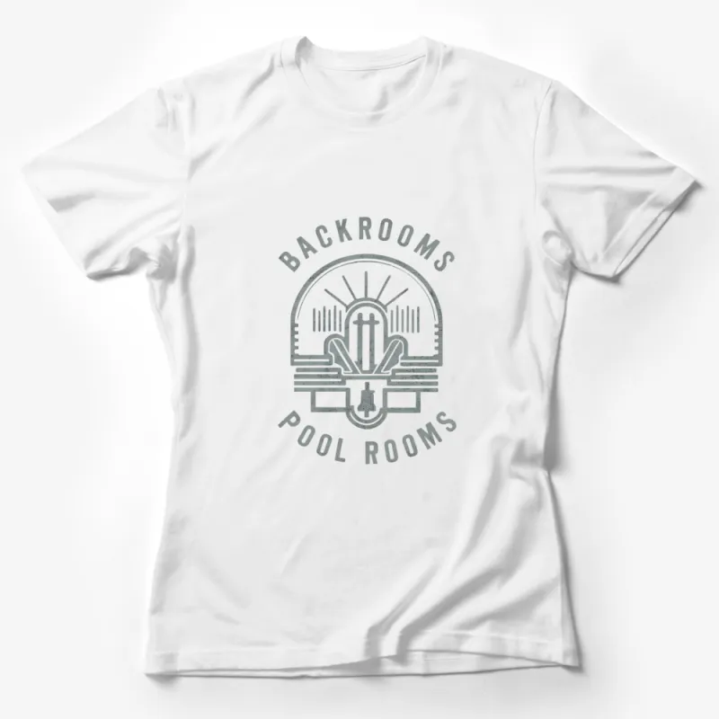 Vintage Backrooms Pool Rooms Logo T-Shirt, Urban Explorer Graphic Tee, Unisex Casual Shirt Female T-Shirt