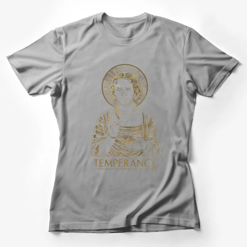 Temperance Tarot Card T-Shirt, Vintage Style Gold Print, Spiritual Graphic Tee, Unisex Female T-Shirt