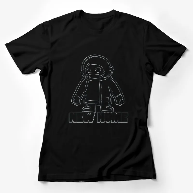 Unique New Home Line Art T-Shirt, Minimalist Modern Graphic Tee, Casual Streetwear, Unisex Design Female T-Shirt