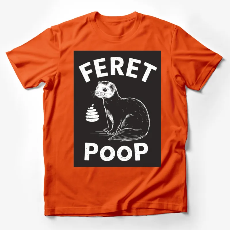 Funny Ferret Poop T-Shirt, Quirky Animal Humor Tee, Black Unisex Adult Clothing, Gift for Pet Lovers Male T-Shirt