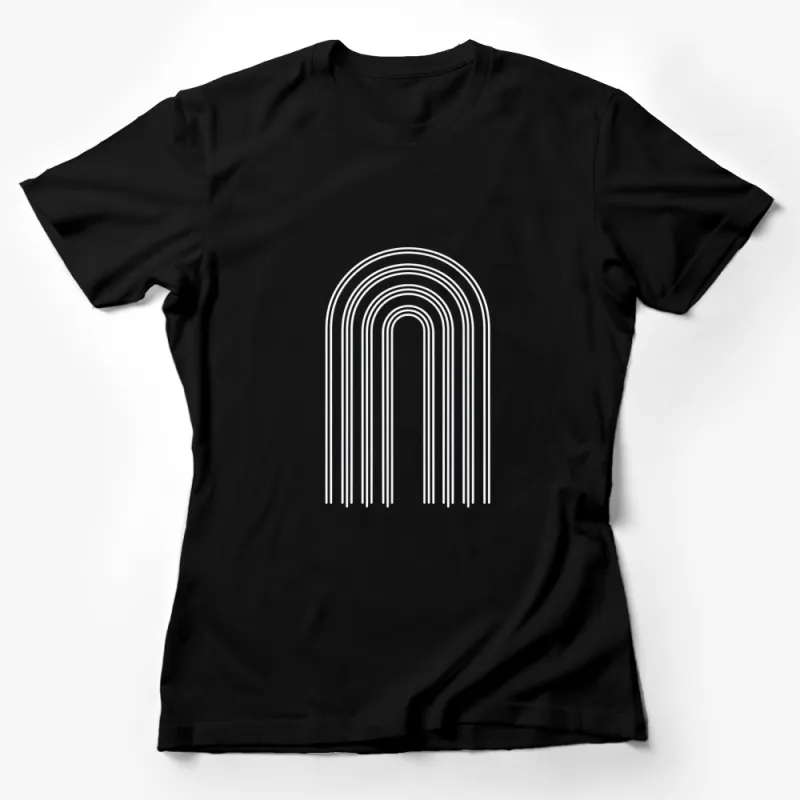 Minimalist White Lines Rainbow T-Shirt, Graphic Tee, Modern Aesthetic Clothing, Unisex Apparel Female T-Shirt