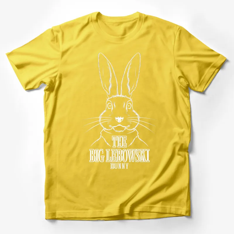 The Big Lebowski Bunny T-Shirt, Funny Rabbit Graphic Tee, Movie Parody Shirt, Unisex Male T-Shirt